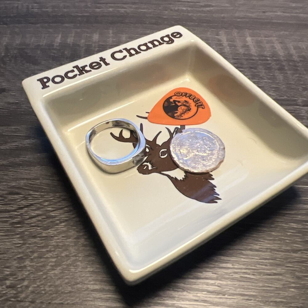 Potpourri Press Ceramic Pocket Change Dish • Deer Motif • Vintage Pottery